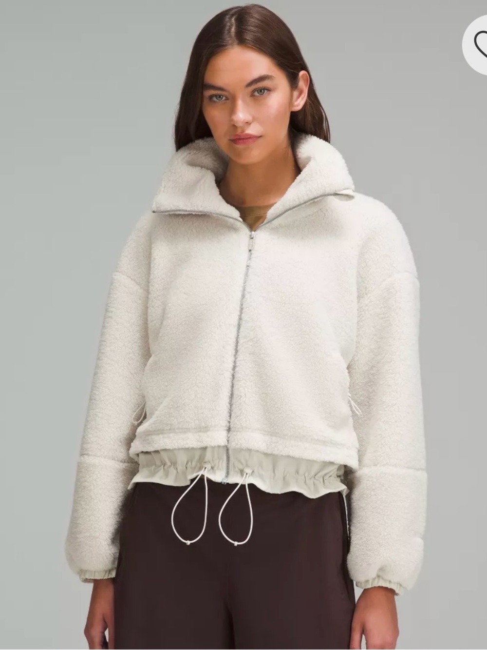 lululemon athletica Off-White Sherpa Zip-Up Jacket